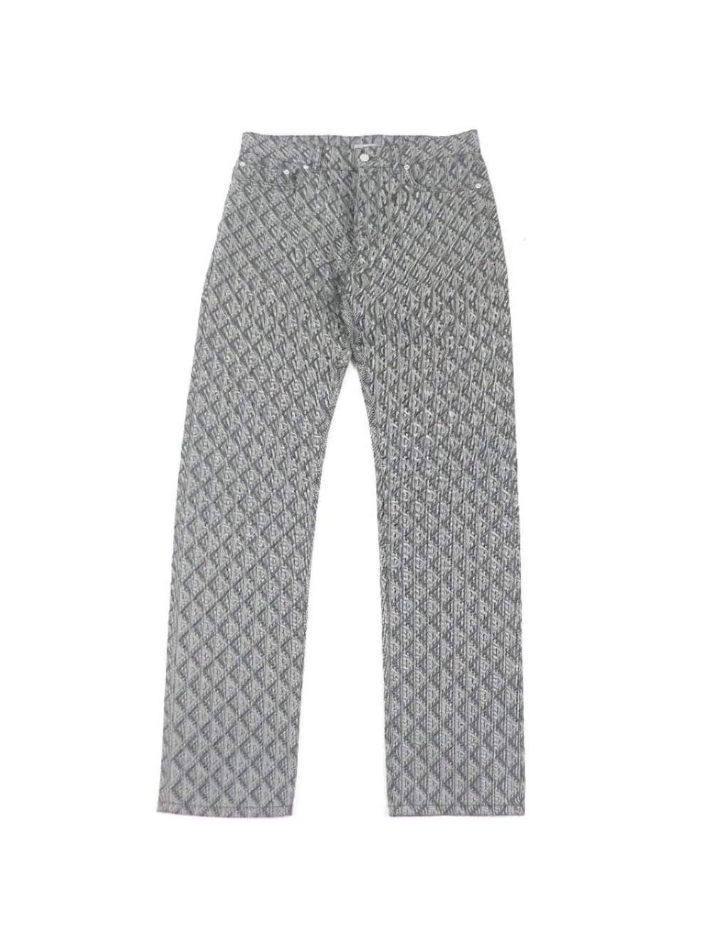 Dior Homme Cotton Cowhide CD Diamond Logo All Over Print Button Fly Denim Pants